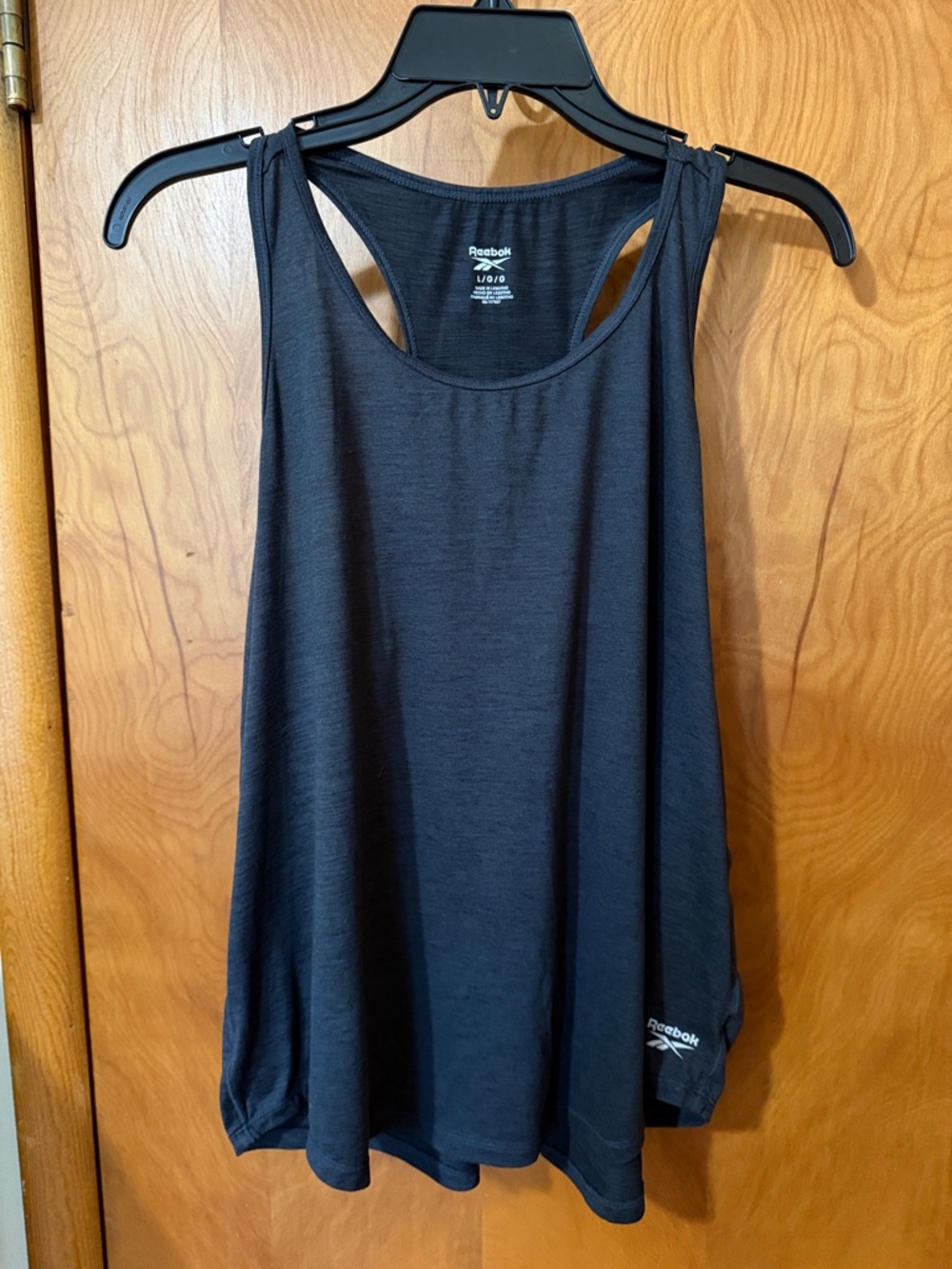 Reebok charcoal gray/ black Athletic Racerback Tank size large